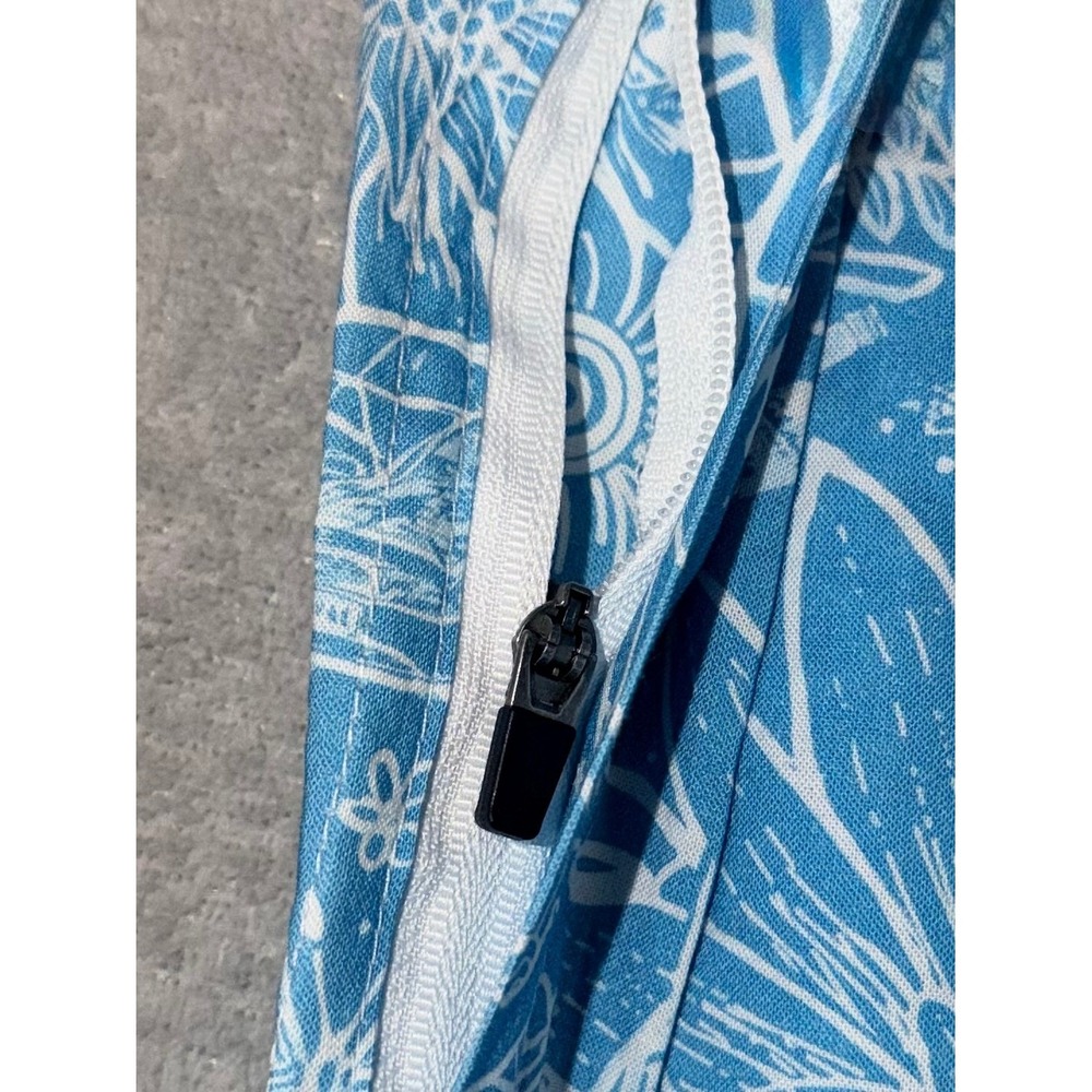 BAJA LLAMA Men's Small Short Sleeve Button Up Shirt Zip Pocket Blue Print NWT - Picture 5 of 5